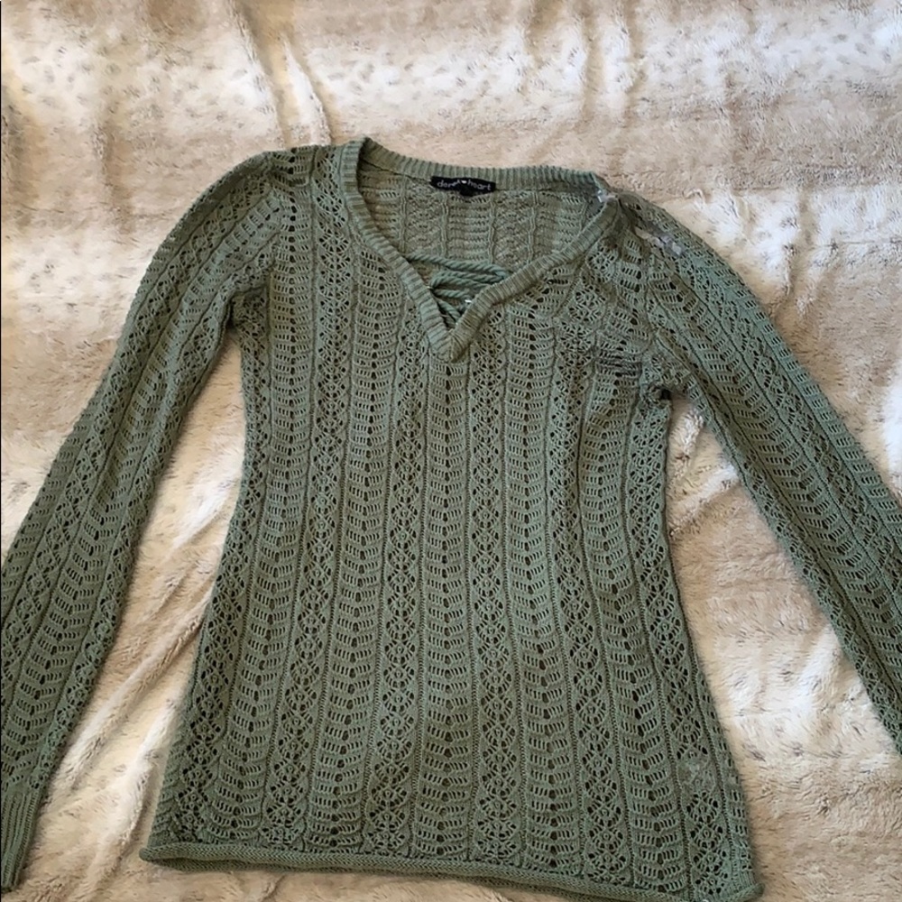 Green layer sweater